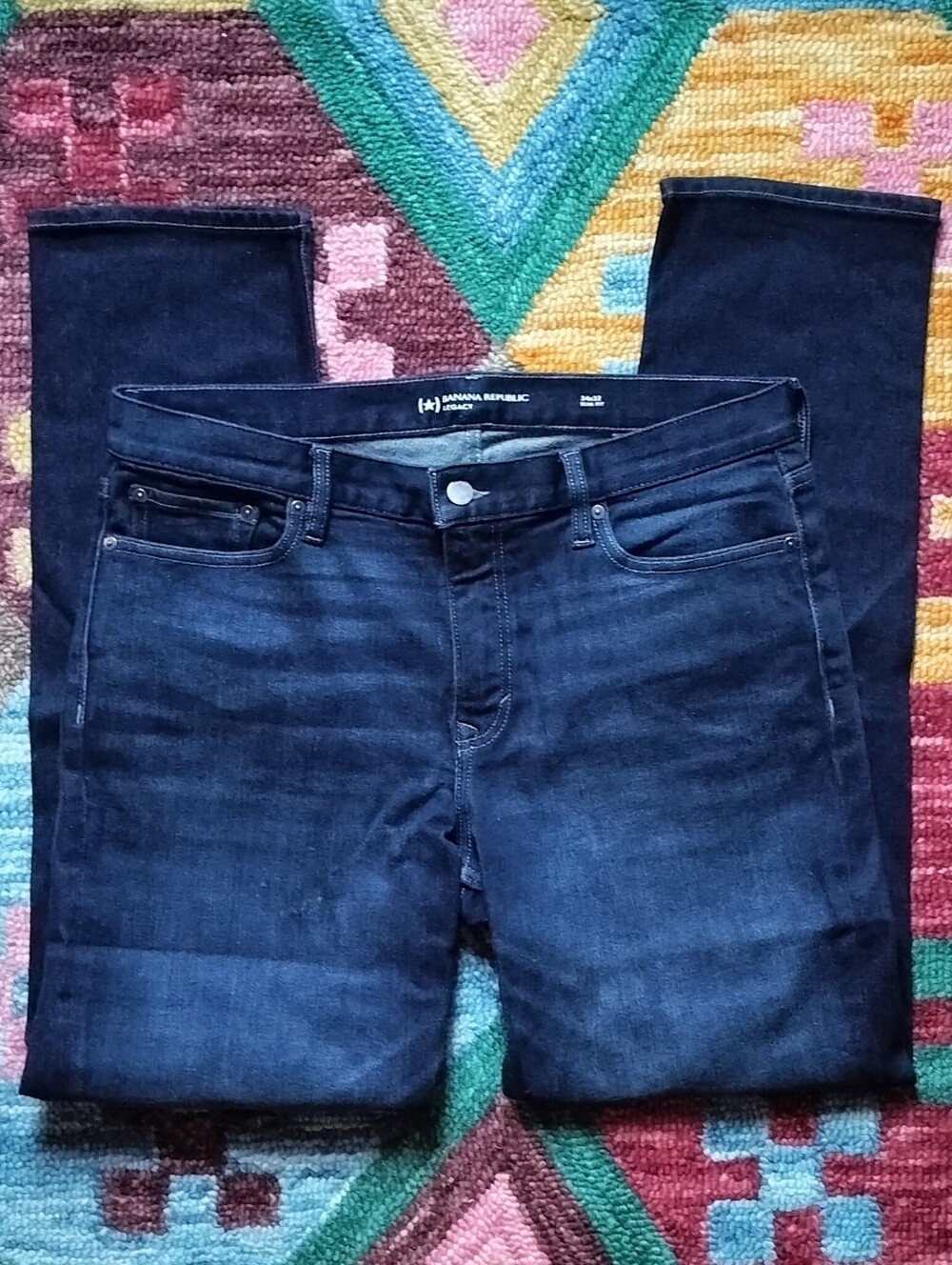 Lot of 2 Banana Republic Legacy Slim Fit Dark Wash Men's Jeans 34 32 - Picture 4 of 9
